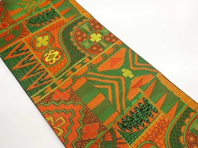 JAPANESE KIMONO / NAGOYA OBI / CHIKUZEN HAKATA / FLOWER CREST 
